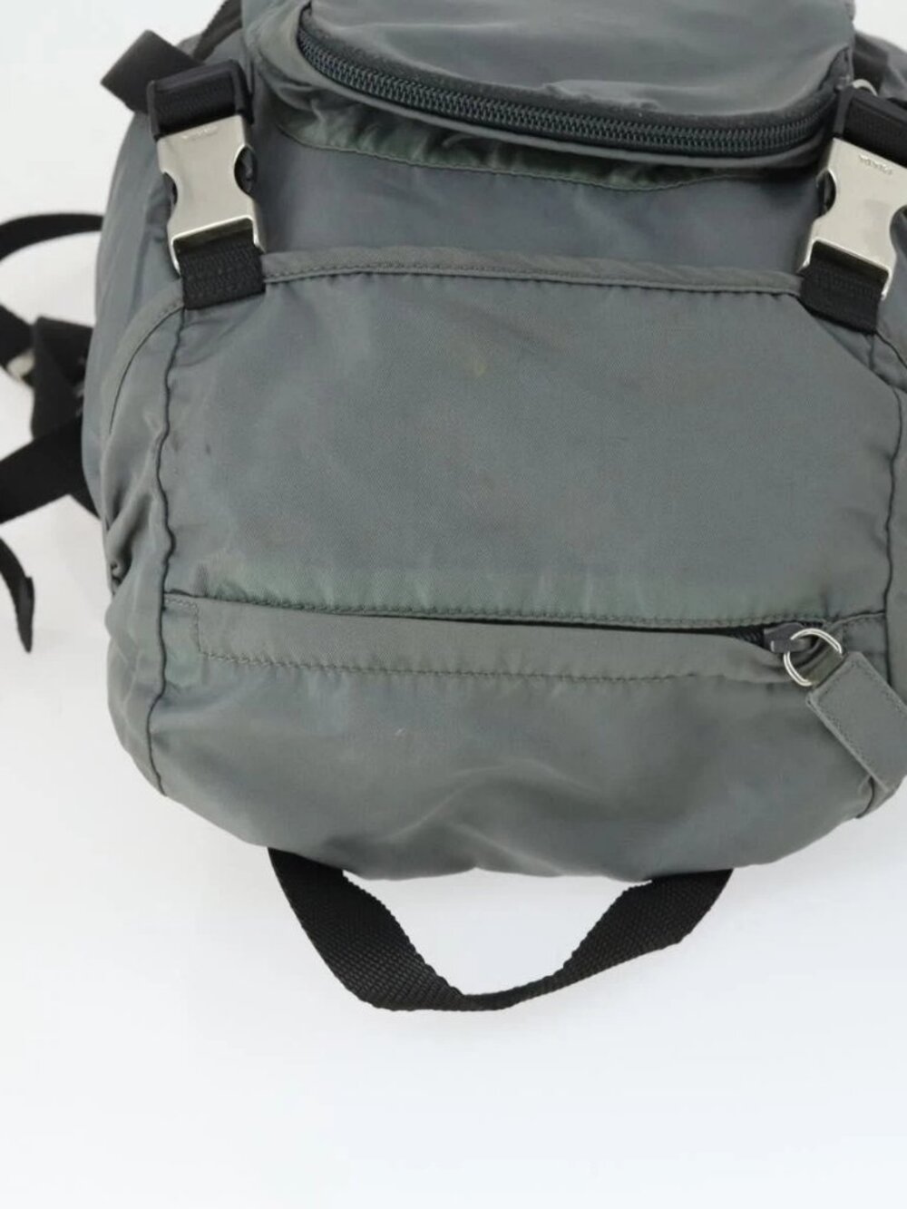 PRADA Backpack Nylon Gray Silver Auth BA10134 - Picture 6 of 15